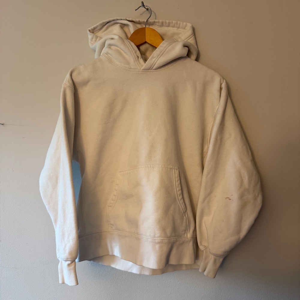 Aritzia Tna Cozy AF Fleece Hoodie Cream Off White Sweatshirt Size 1